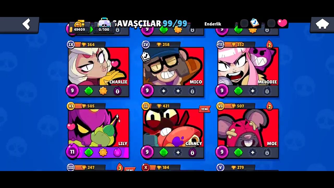 Brawl stars'ta gelen șanslı günün ödülerini almaya çalıșıyorum