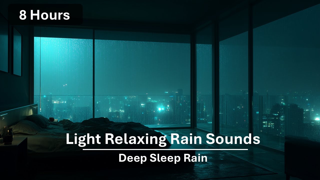 8 Hours of Light Relaxing Rain Sounds for Deep Sleep