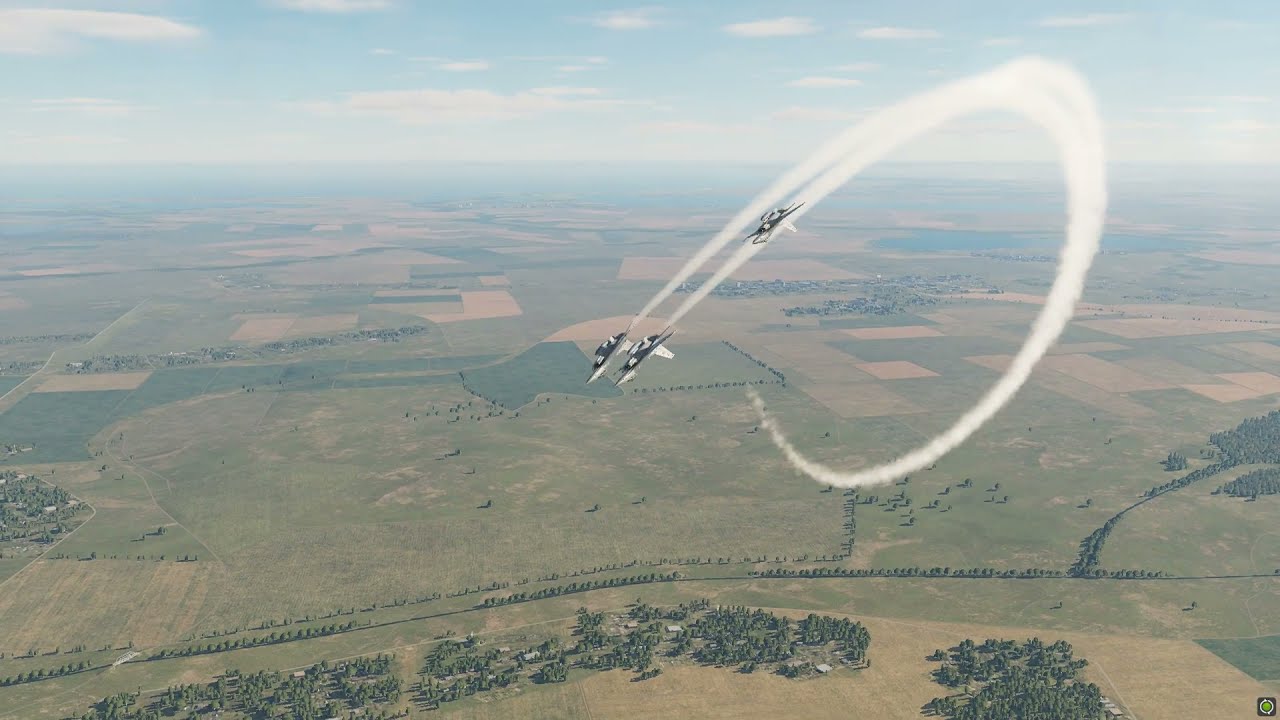 3x F-16 Aerobatic Exercise via DCS