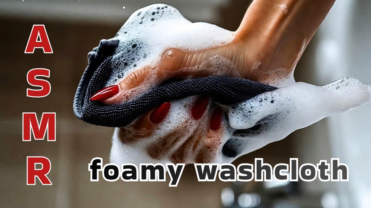 🫧 ASMR Foamy Washcloth Squeezing 🧼 Satisfying Soap Bubbles & Suds (No Talking)