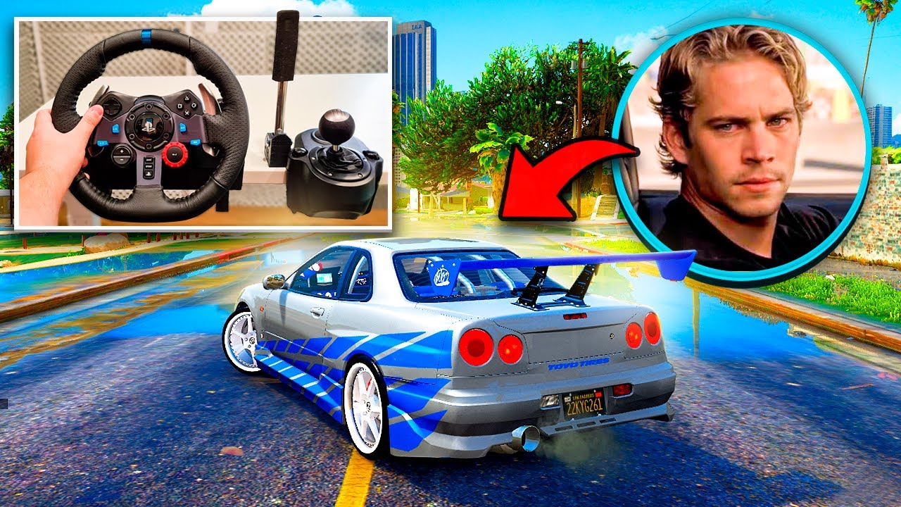 JOGANDO GTA 5 NO VOLANTE COM OS CARROS DO VELOZES E FURIOSOS