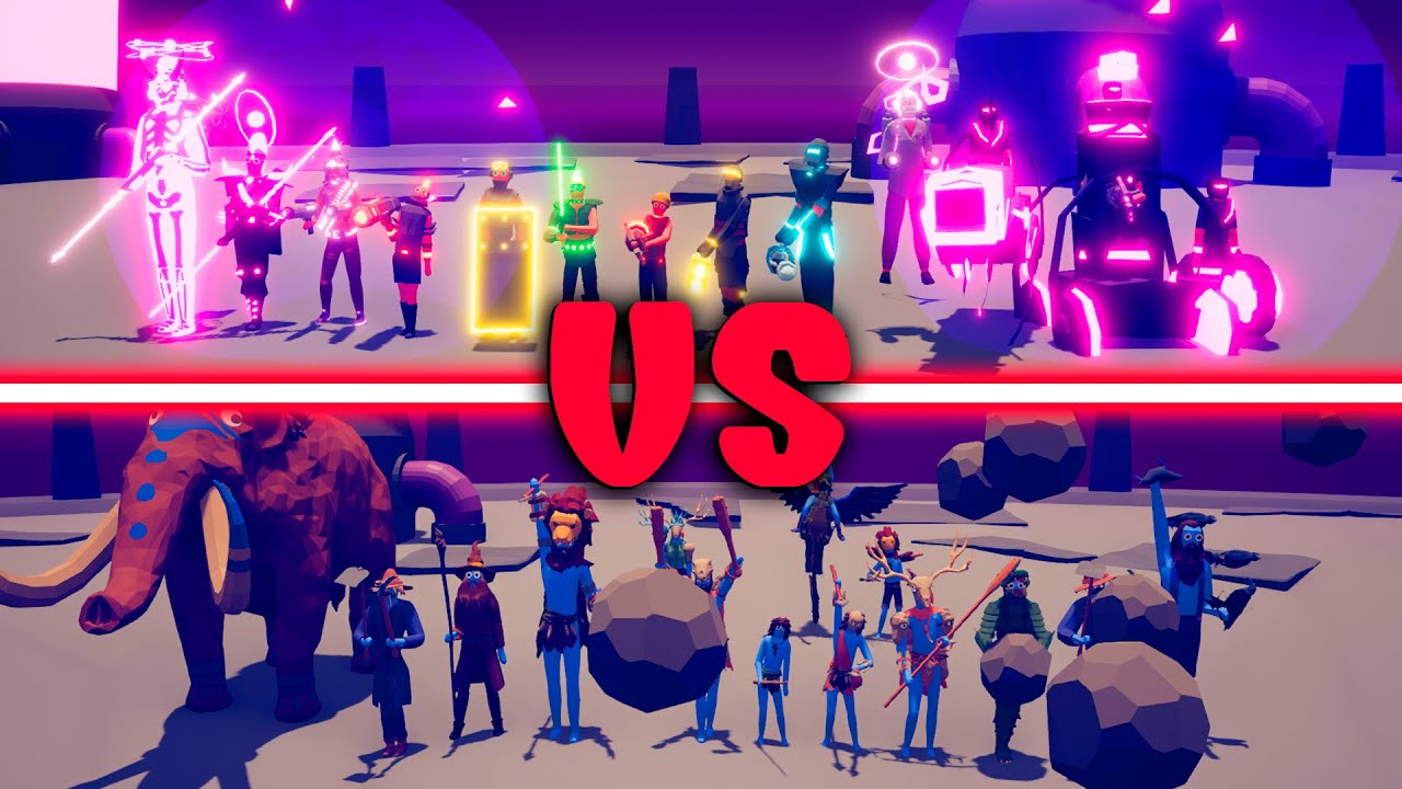 NEON TEAM vs TRIBAL TEAM Part 5- Totally Accurate Battle Simulator | TABS