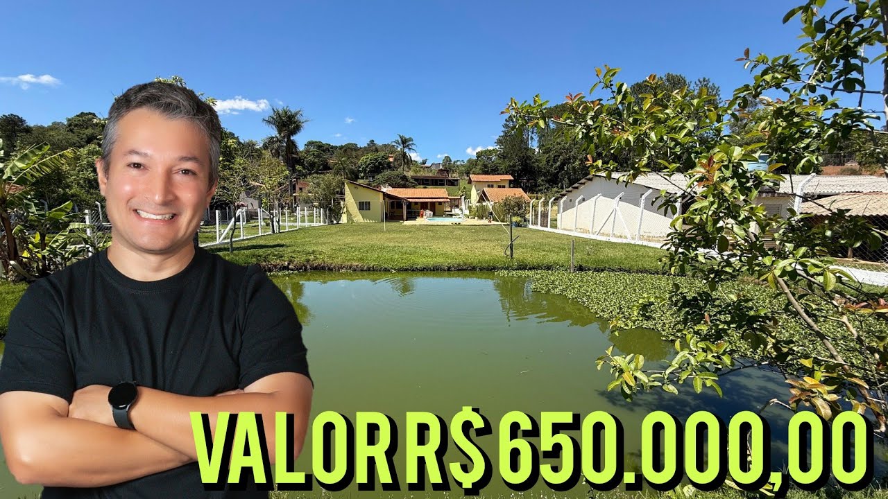 Chácara com lago a venda em Bragança Paulista, aceita financiamento bancário 