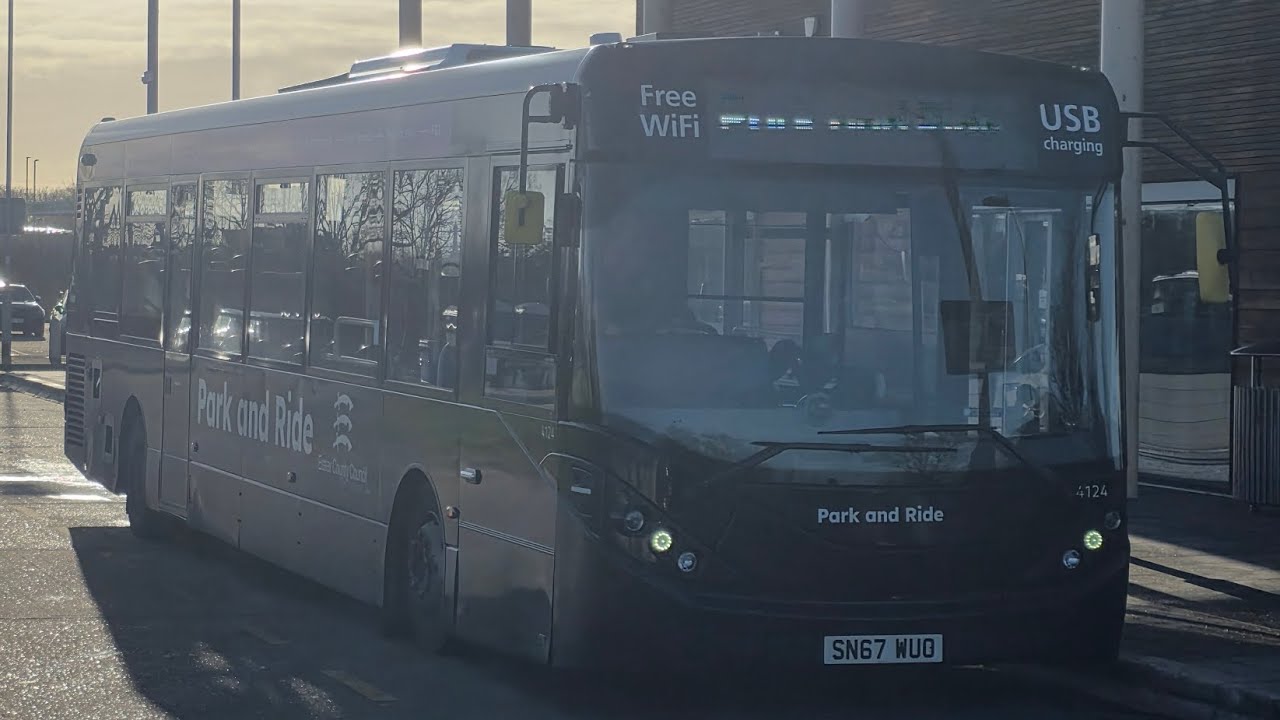 *Thrash* On board: Arriva Colchester SN67 WUO 4124, working the Park and Ride 