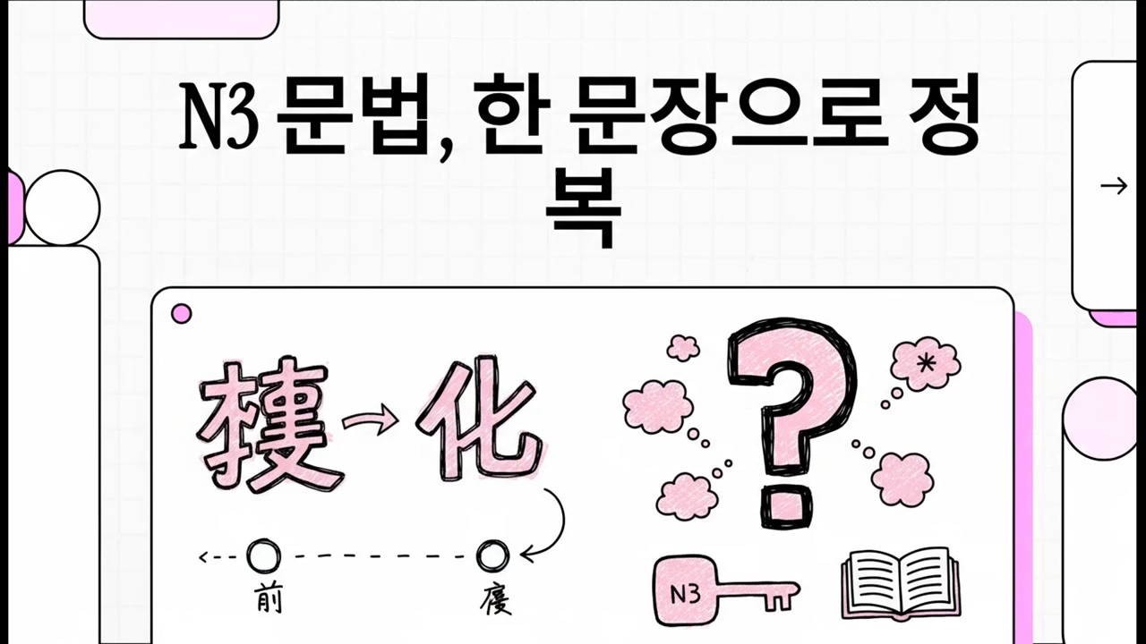 N3 문법, 한 문장으로 정복 - 일본어 JLPT N3 문장 분석 - 5
