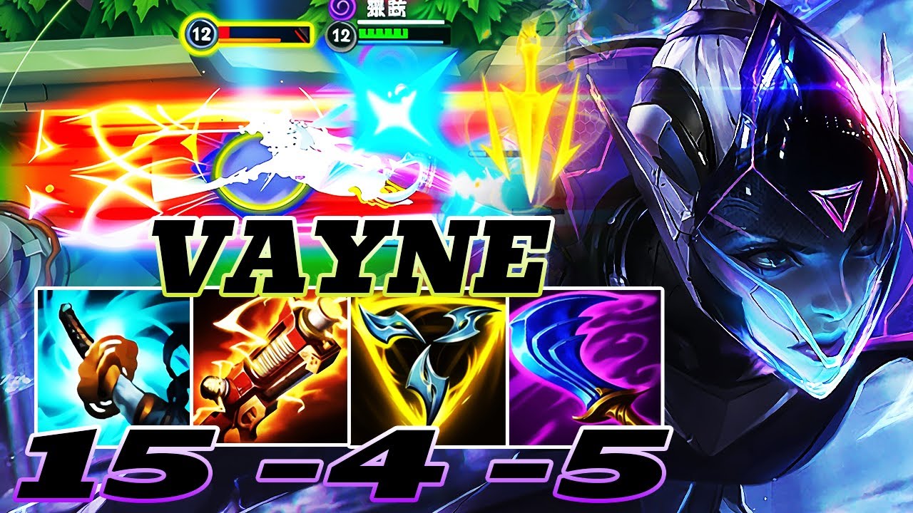 WILD RIFT VAYNE ADC GAMEPLAY | 15 -4 -5 MVP | VAYNE BUILD RUNES