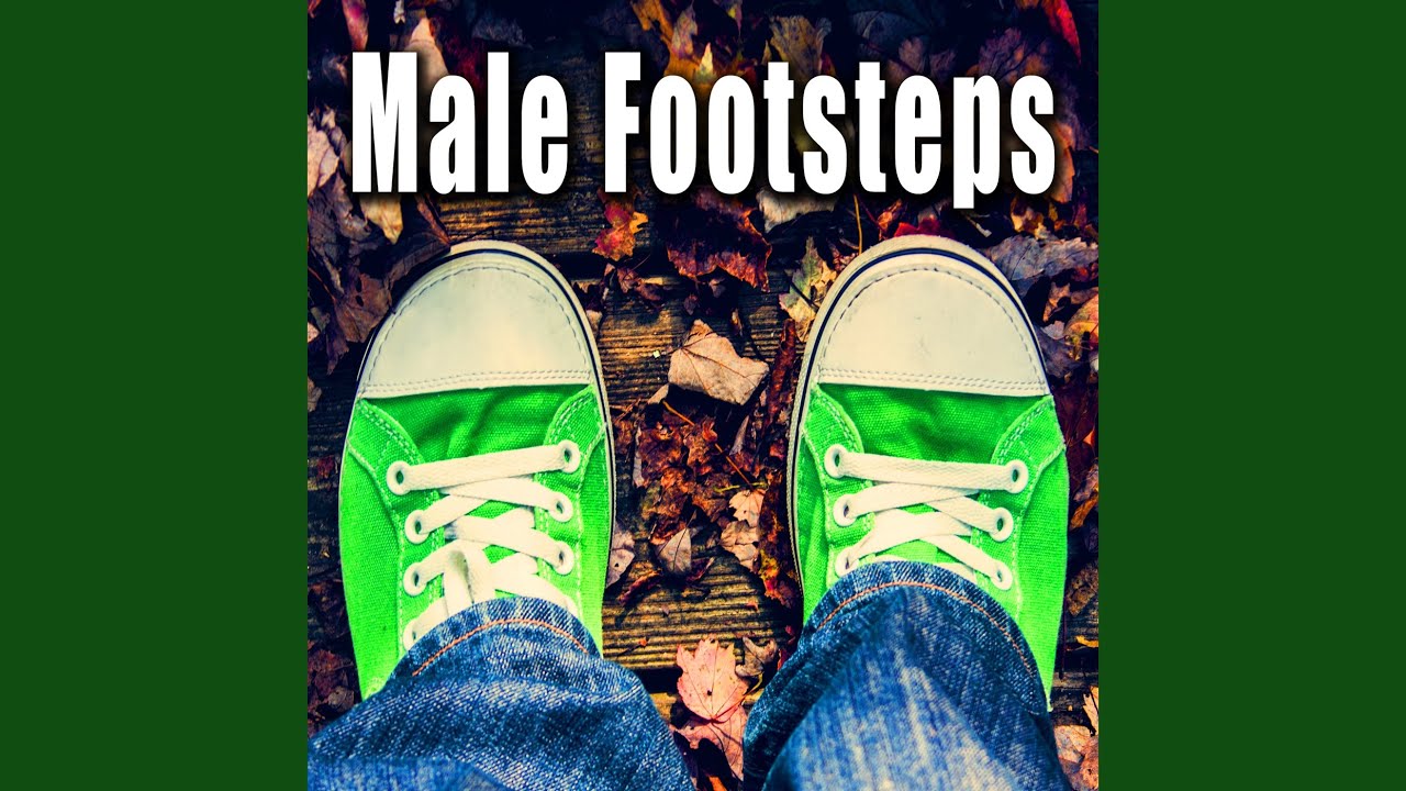 Male Sneakers Step on Concrete Floor Stone