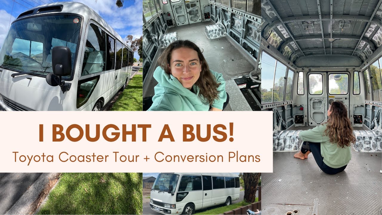 I finally did it. I BOUGHT A BUS! Toyota Coaster Bus Tour + Conversion Plans.