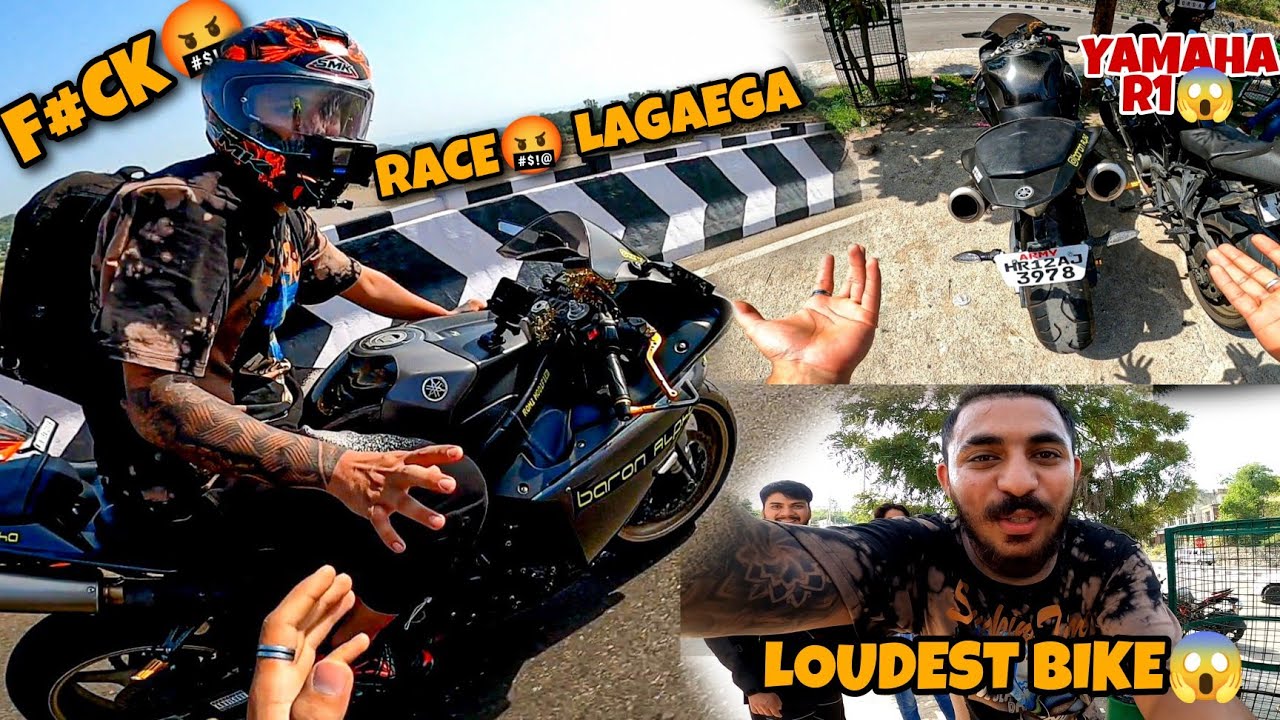 SUPERBIKE🤬 ke sath RACE | New ktm rc390 VS YAMAHA R1😱 LOUD🤬    Training back workout ❤️.Pushups❤️