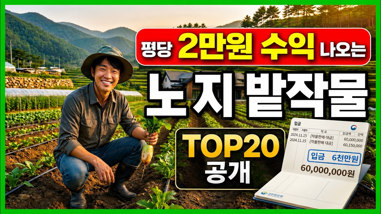 3년치 통계로 본 '진짜 돈 되는' 노지 밭작물 1위부터 20위