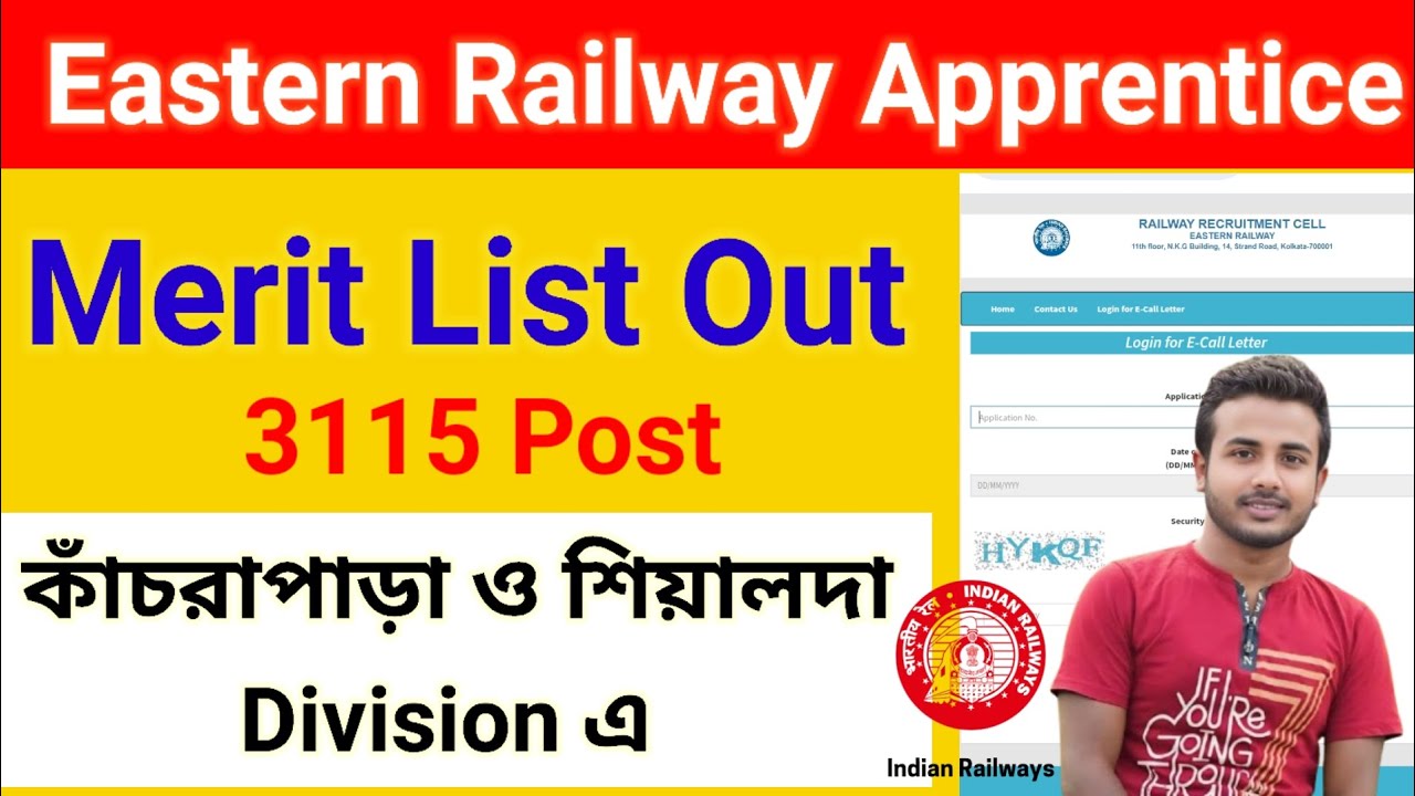 Eastern Railway Apprentice Merit List  Out 2024-25# Sealdah, kachrapara Division #