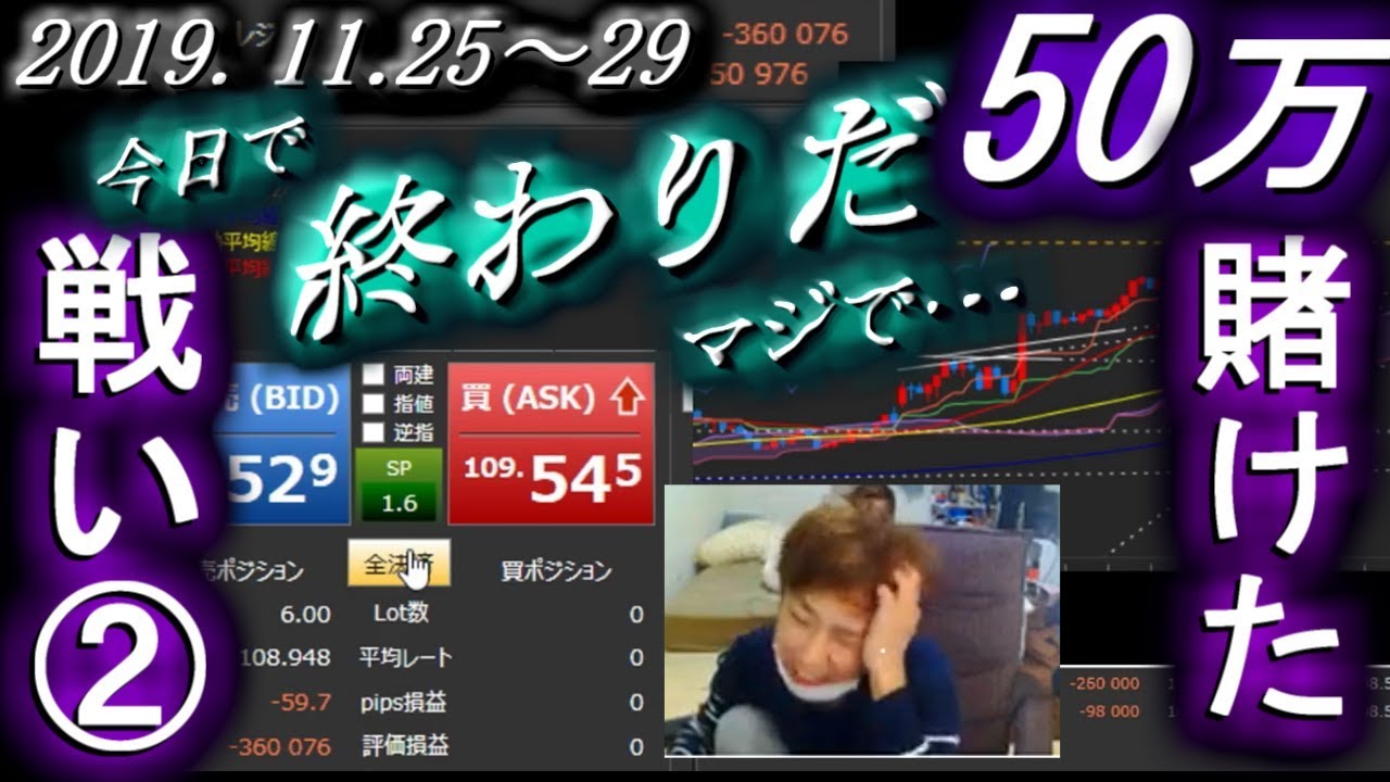 全一【FX BO】『ふわっち ツイキャス ニコ生』2019/11/25～29【リスナーへ50万還元バトル②】『今日終わりだマジで･･･』