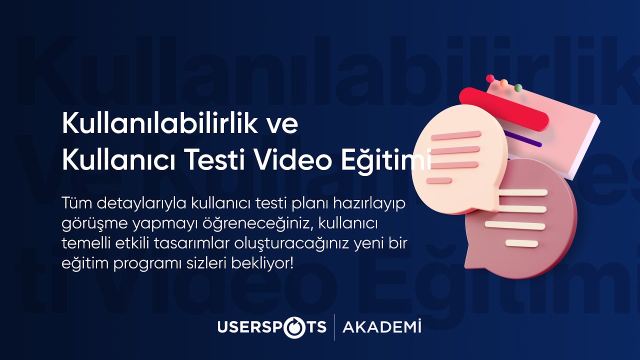 Kullanılabilirlik ve Kullanıcı Testi Video Eğitimi Tanıtımı
