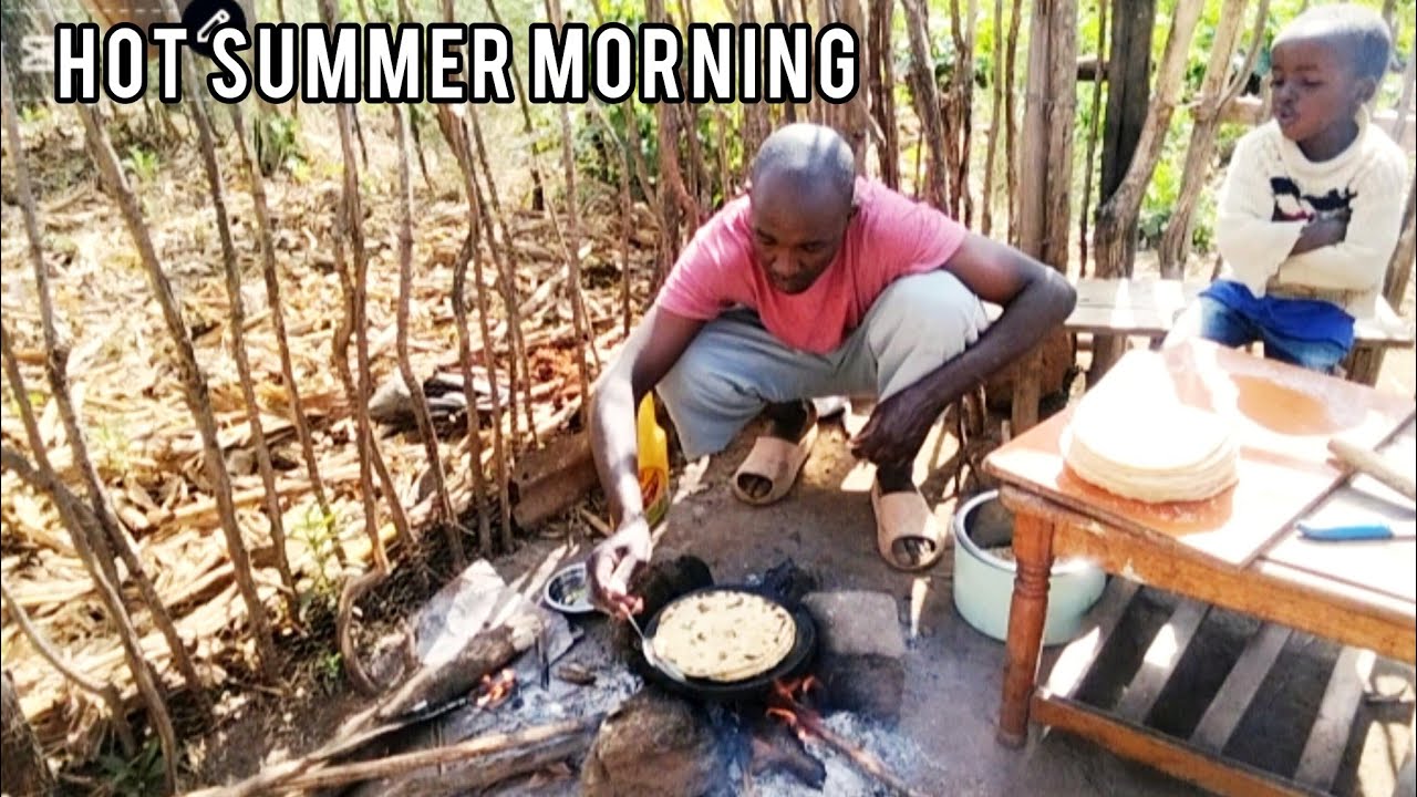 A Hot Summer Morning in the African Village