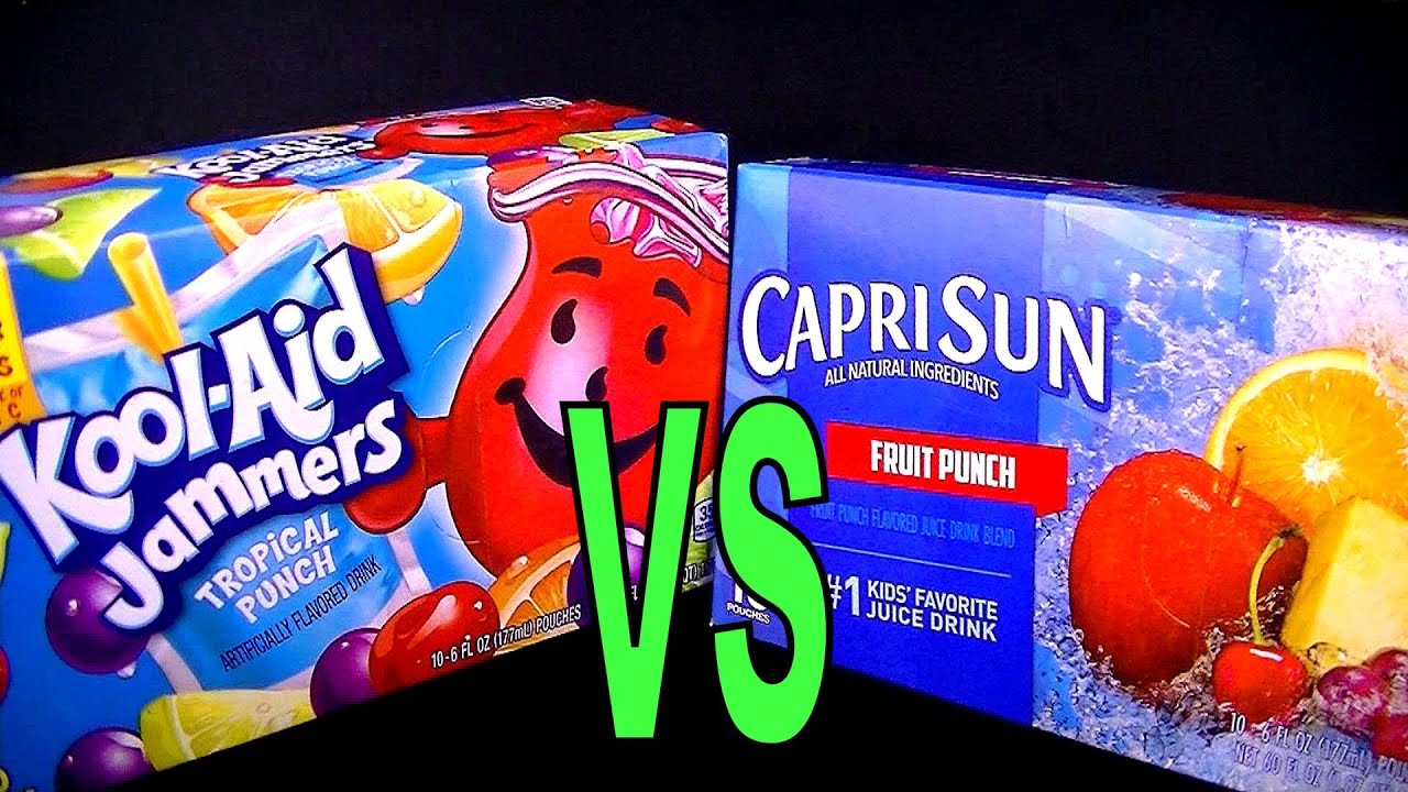 Обзор напитков и продуктов питания от FoodFights: Джеммеры Kool-Aid против сока Capri Sun Fruit P...