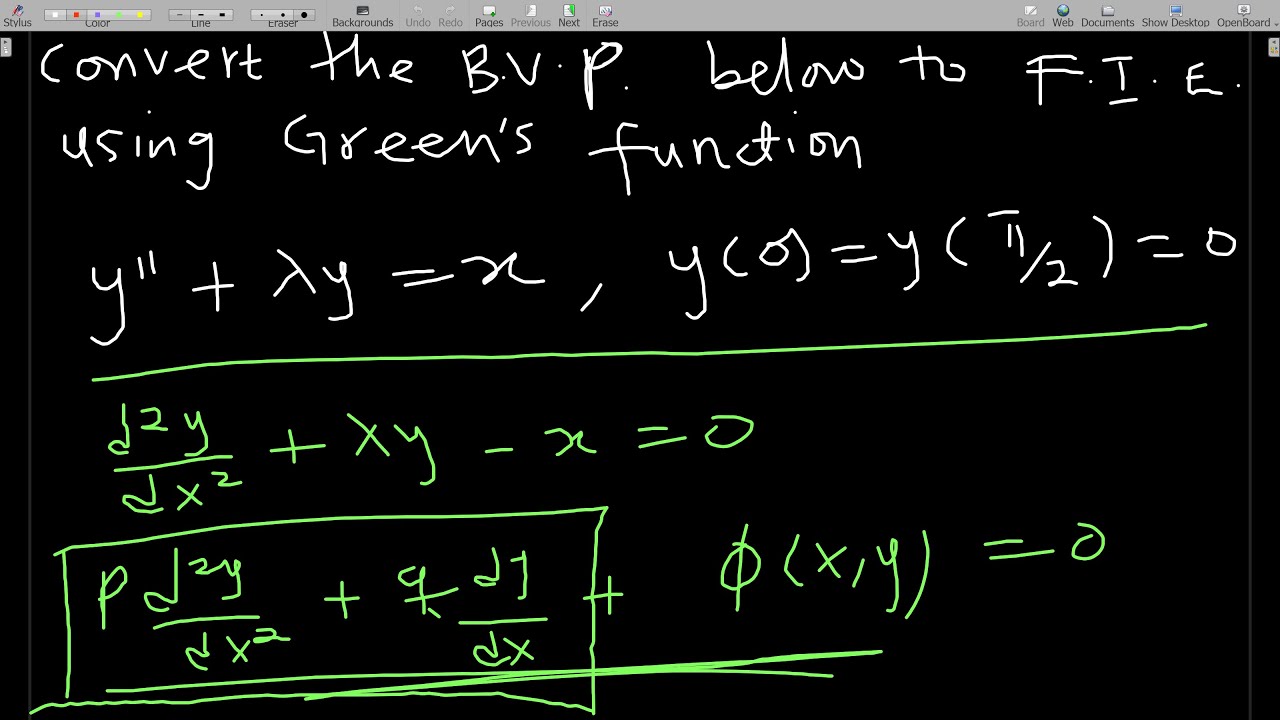 Using Green's Function to convert a Boundary Value Problem to Fredholm's Integral Equation