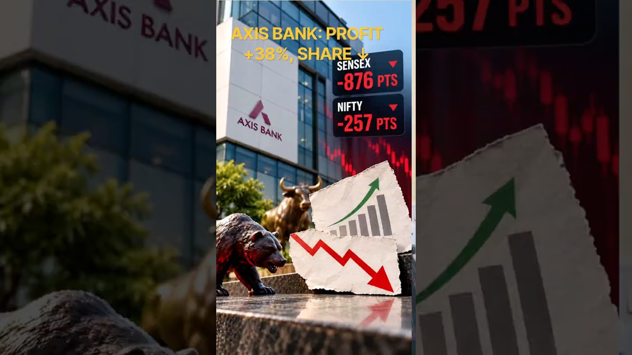 Axis Bank Profit +38%, Share क्यों गिरा? 📉 #shorts
