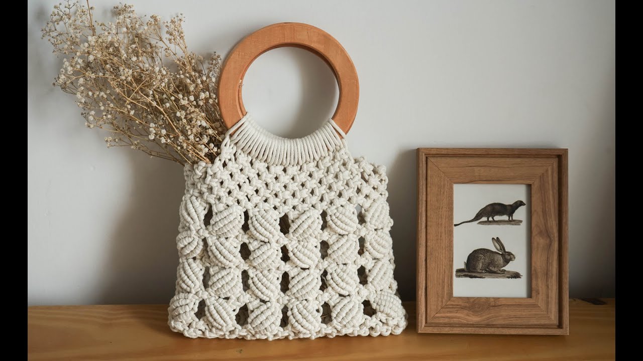 Macrame|DIY Macrame shell hangbag tutorial #9