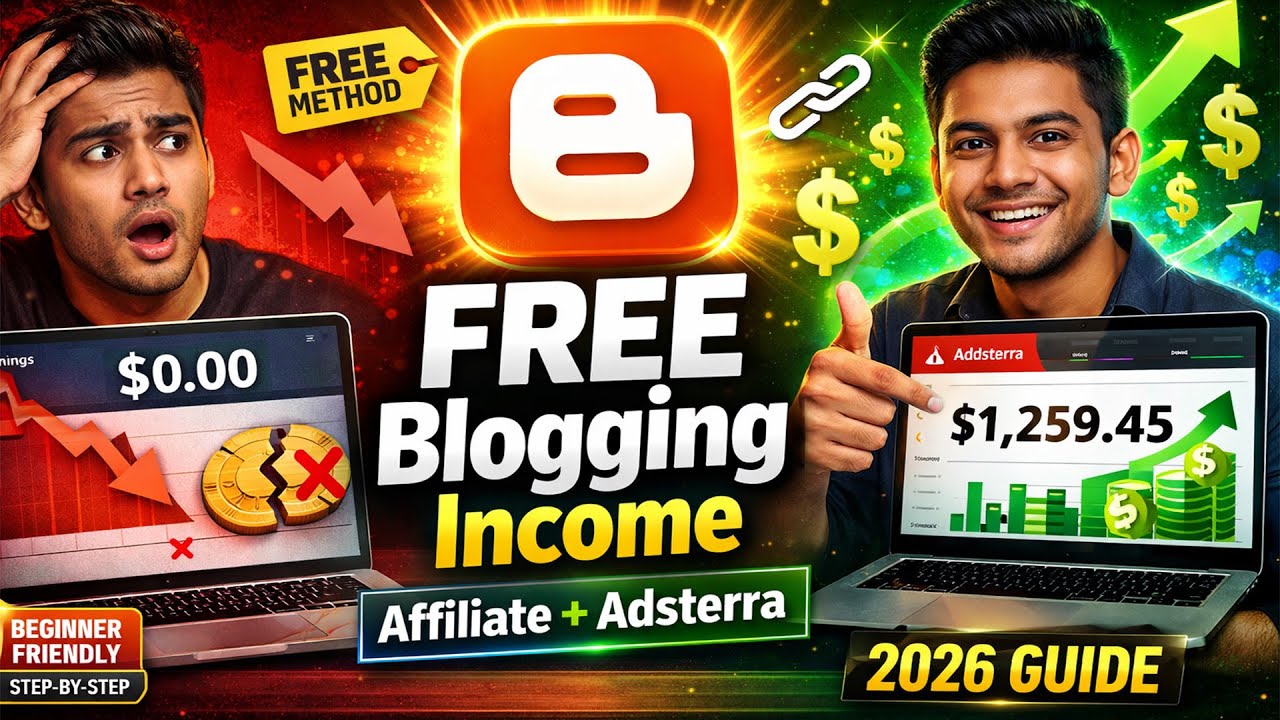 Blogger দিয়ে Affiliate Marketing করে Income করুন  Adsterra Setup + Link Creation Full Guide 2026