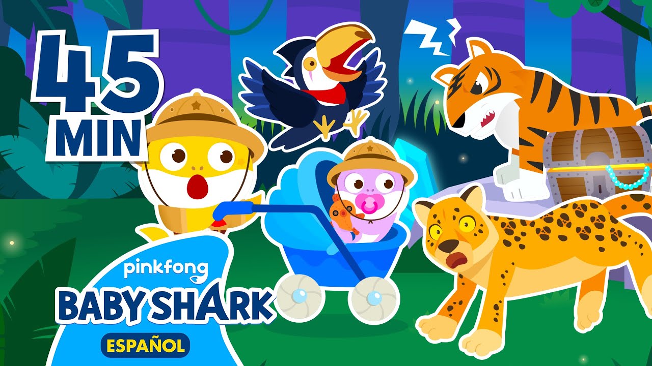 ¿Dónde está el tesoro? | ¡Aquí Estás! Tiburón Bebé Niñero en la Jungla y Más | Baby Shark en español