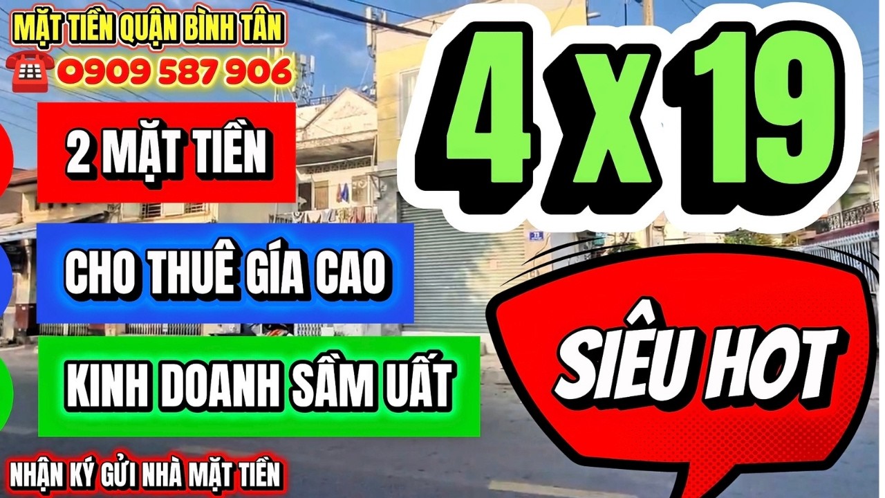 Mặt tiền quận Bình Tân, bán nhà góc 2 mặt tiền Miếu Bình Đông 4x19 #mattienquanbinhtan #nhamattien