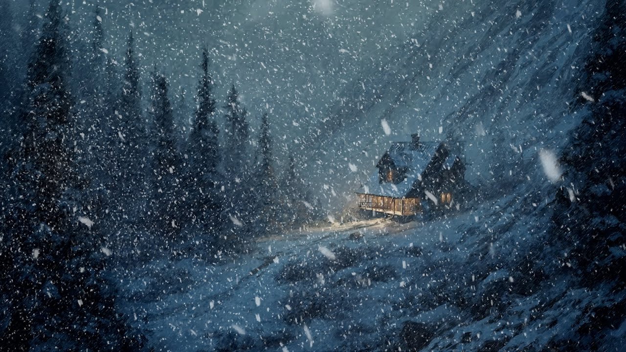 ❄️ Mountain Cabin Blizzard | Pure Snowstorm Sounds and Howling Wind | Deep Sleep in 3 Full Hours