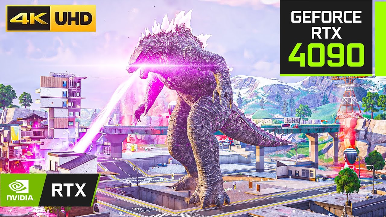 Fortnite GODZILLA EVENT Gameplay | RTX 4090 + 4K MAX Settings + Ray Tracing ON