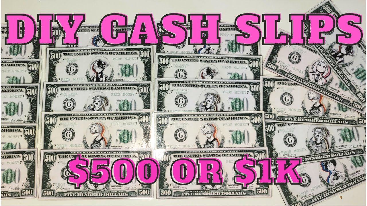 How I Make Cash Slip Place Holders! $1000 or $500 cash slips | Fake Cash