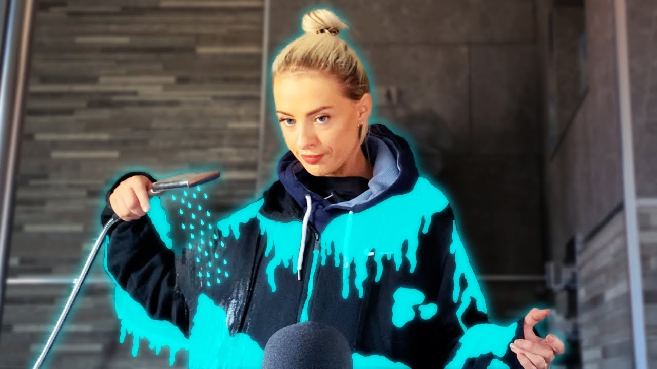 [ASMR] Wet clothes sounds | Triple Hoodie Shower | Wetting 3 hooded jackets [Relaxing] 🚿