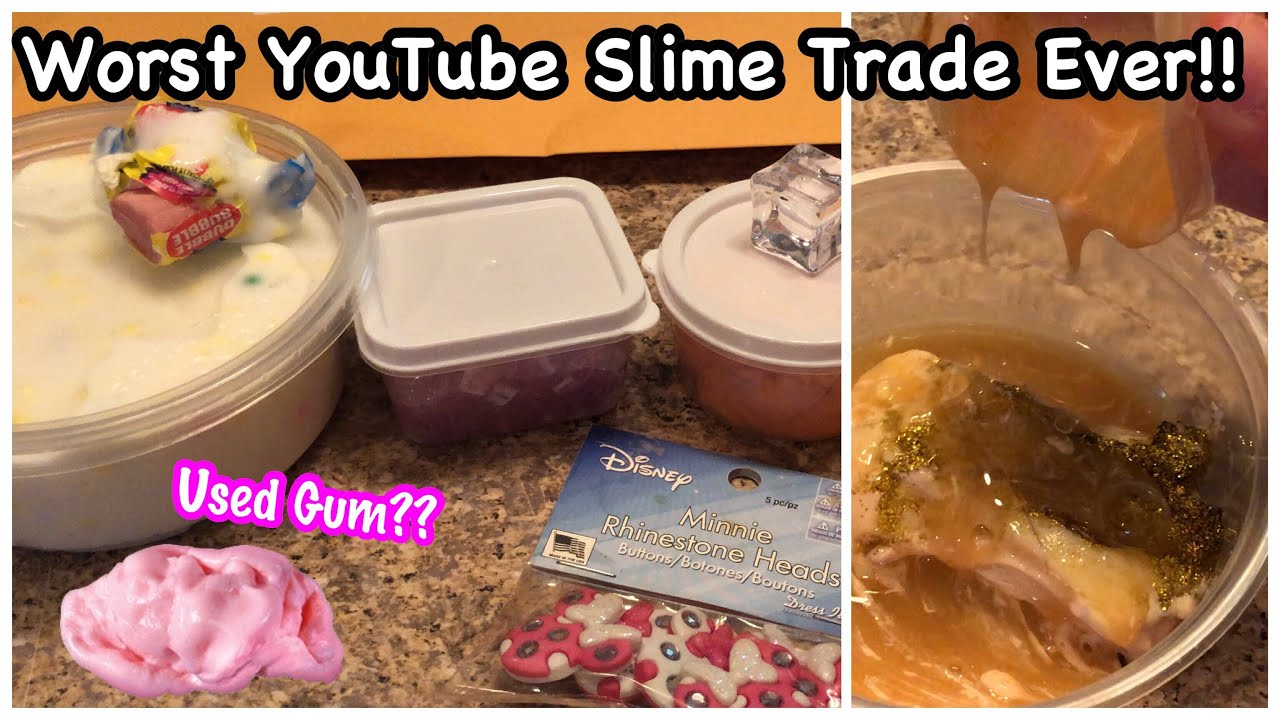 Worst YouTube Slime Trade Ever!! 🤮🤢 Chewed Gum In Slime!!