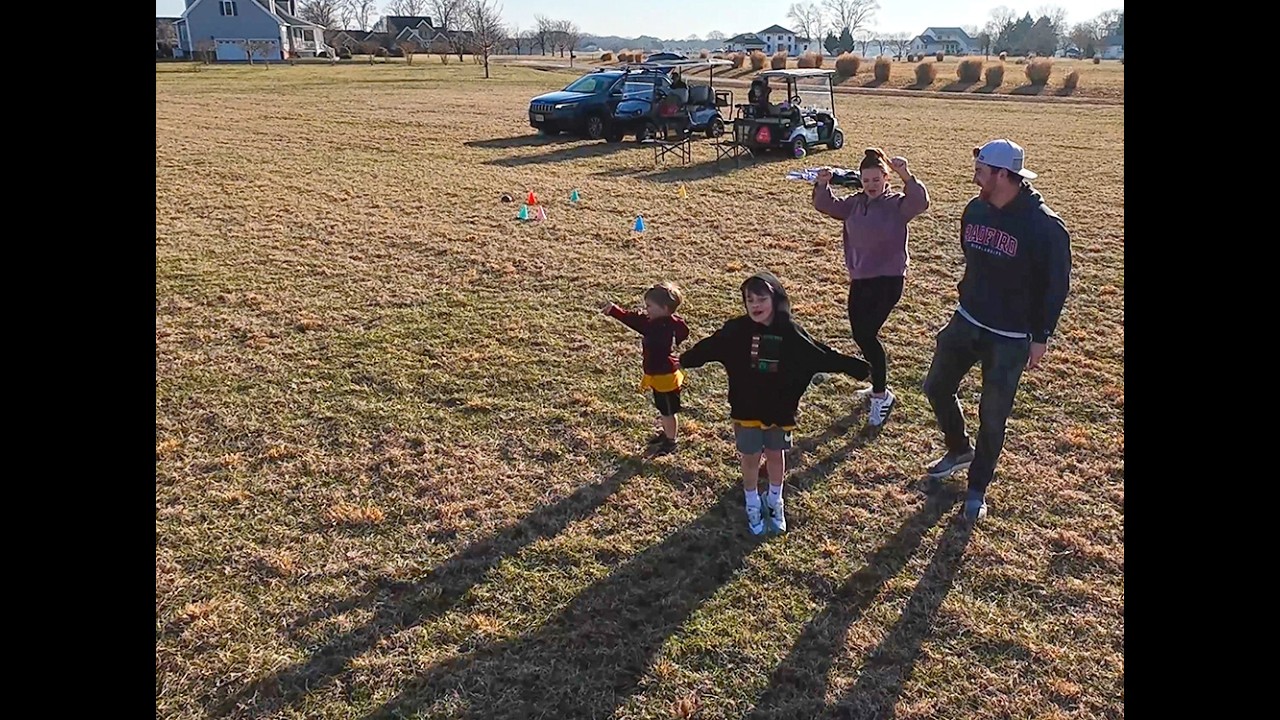 Kickball game at Andrew's Lot by FPV Drone.