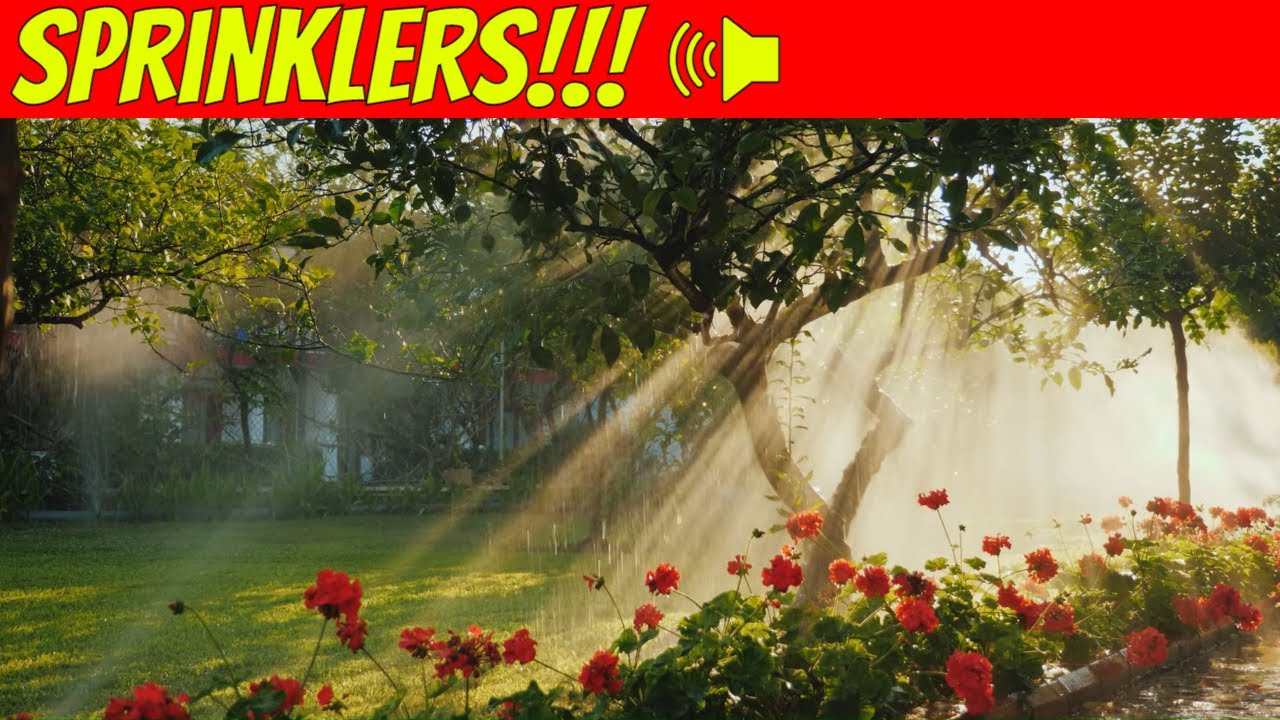 ASMR Sprinklers! Watering The Flower Gardens!
