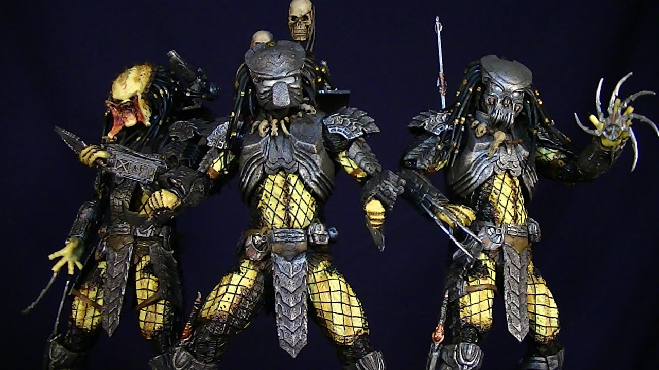 NECA ALIEN VS PREDATOR AVP PREDATORS CHOPPER, CELTIC, AND SCAR