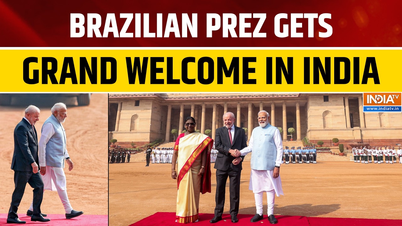 Brazilian President Lula Receives Grand Welcome at Rashtrapati Bhavan, PM Modi Leads Ceremony
