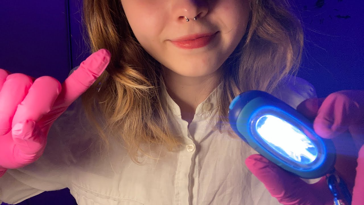 ASMR | Cranial nerve exam 👩‍⚕️ | light triggers, layered sounds, gloves