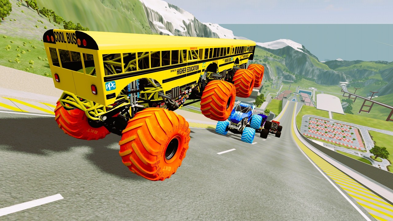 BeamNG CAR Monster #High Speed BeamNG CAR Monster Truck Jump 14 #USA