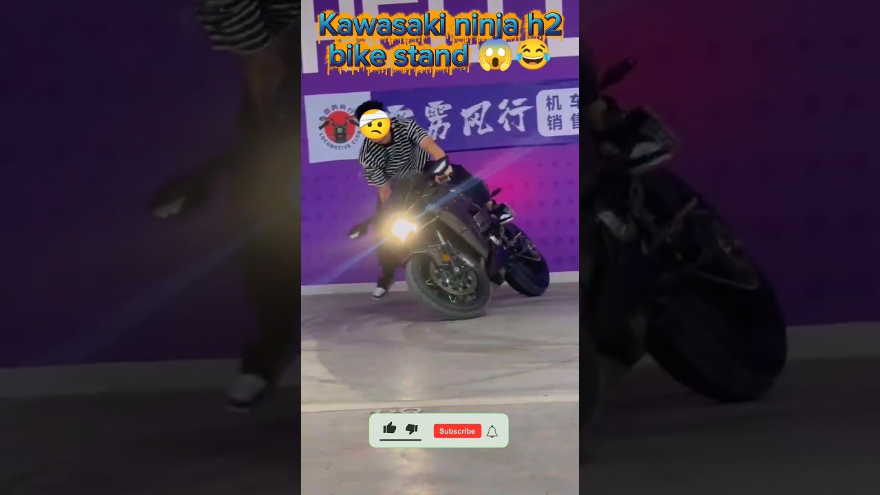 Kawasaki Ninja H2 Bike Stand😂😱. #shorts #bike #ninja #h2 #viralvideo #superbike