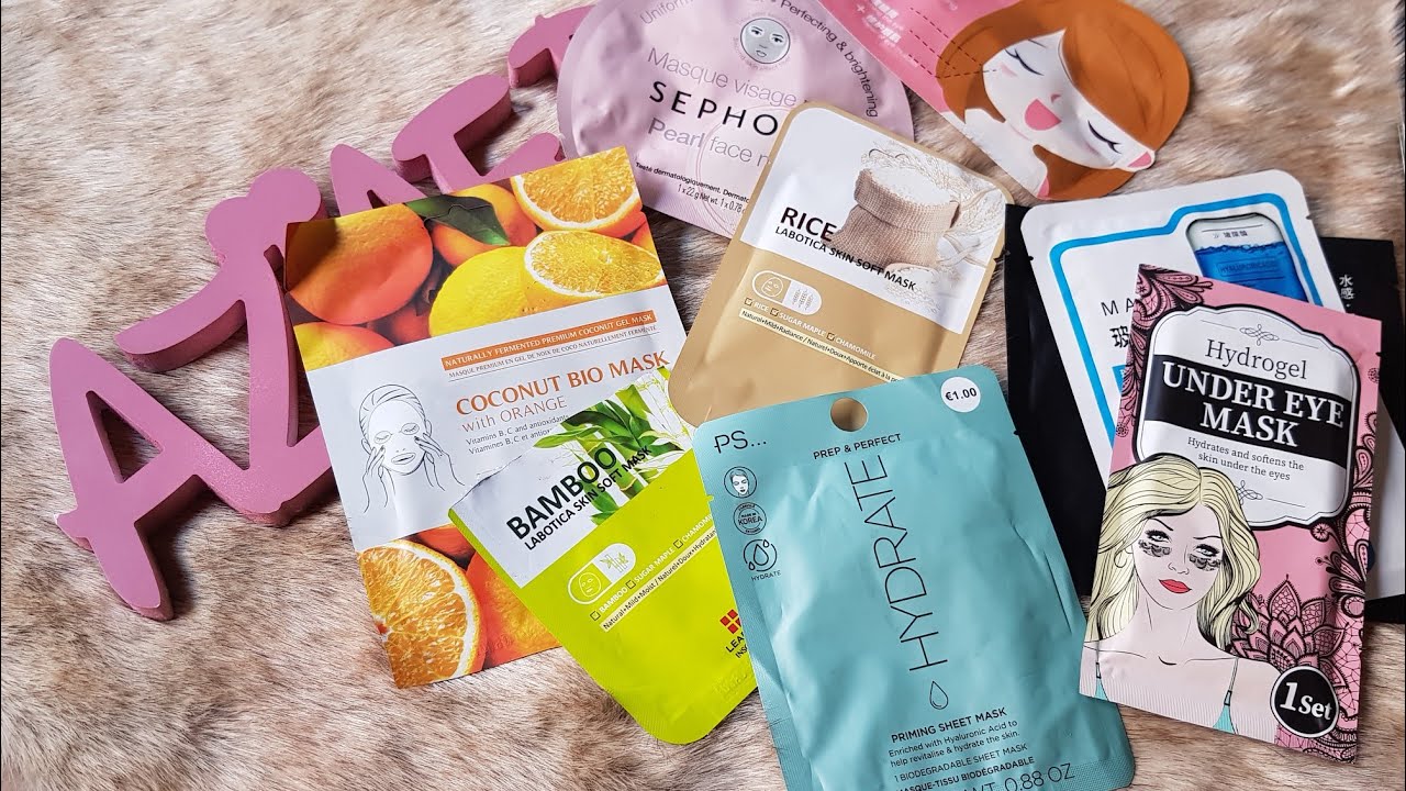 ماسكات ورقية كورية بجودة عالية و سومة طرية، ليوما تتعلمو كلش عليهم/ masque en tissu/ sheet masks