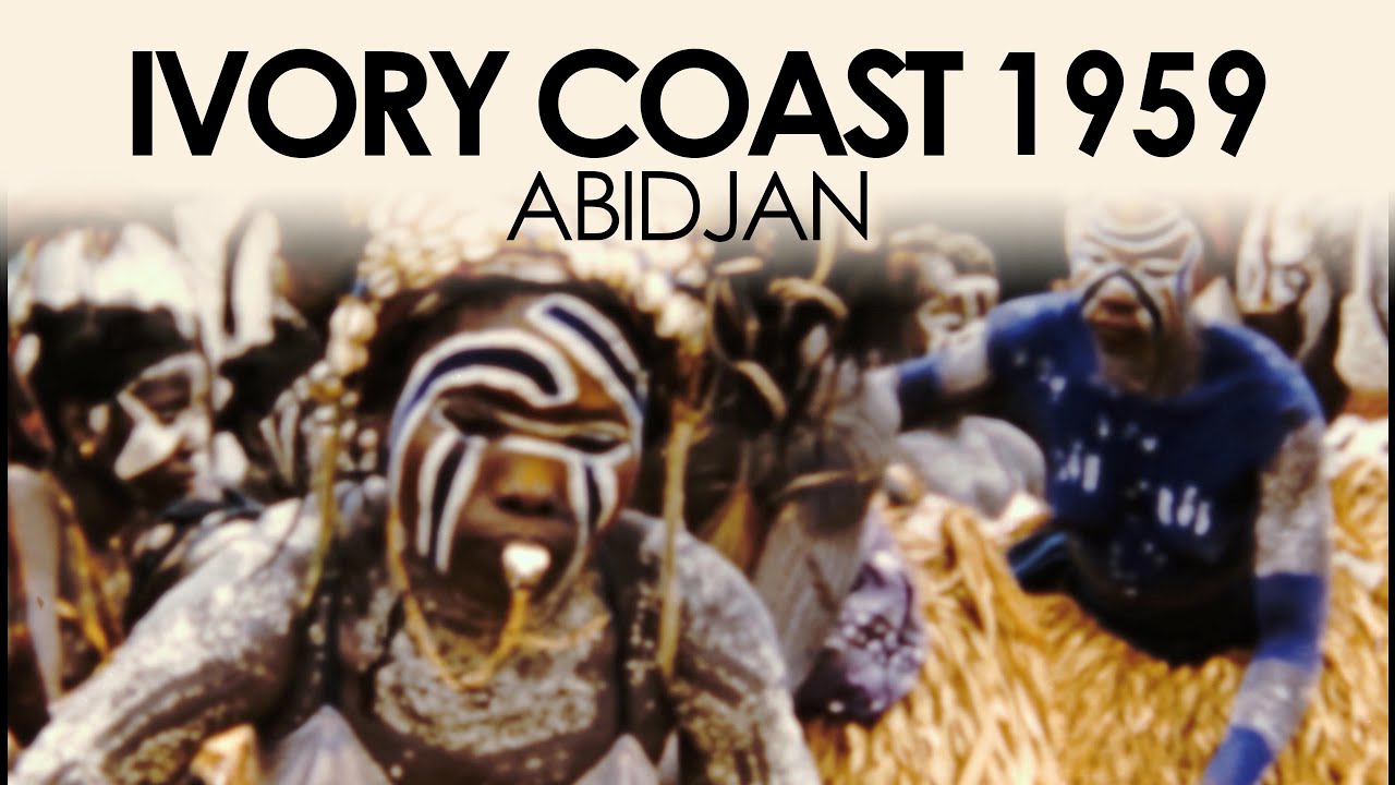 Abidjan, Ivory coast archive footage from 1959, Visit President De Gaulle