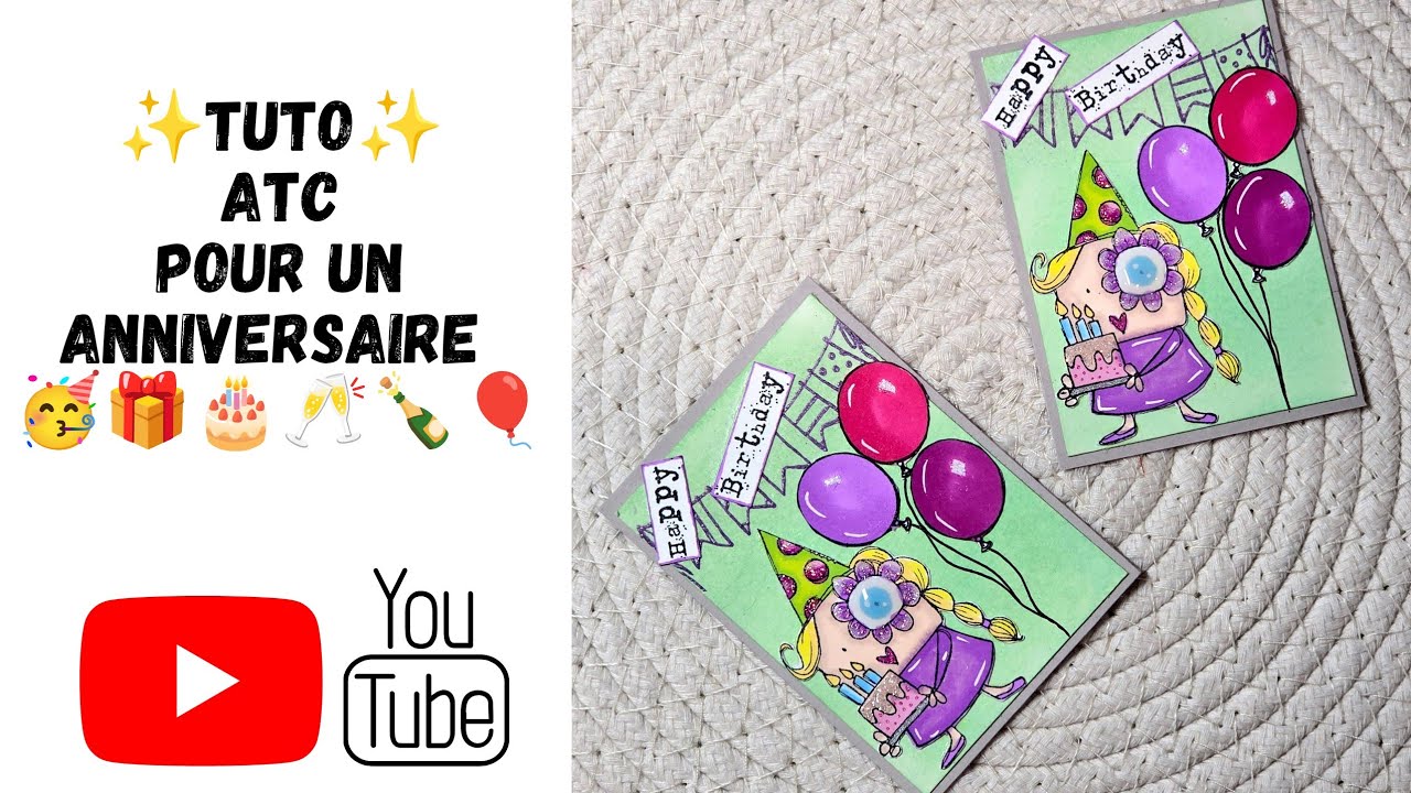 ✨️ Scrapbooking : Tuto ATC pour le Birthday 🥳🥳🥳🥳 de @craftyalex00 🎁🎂🥂🍾🎈#tuto #atc #happybirthday ✨️