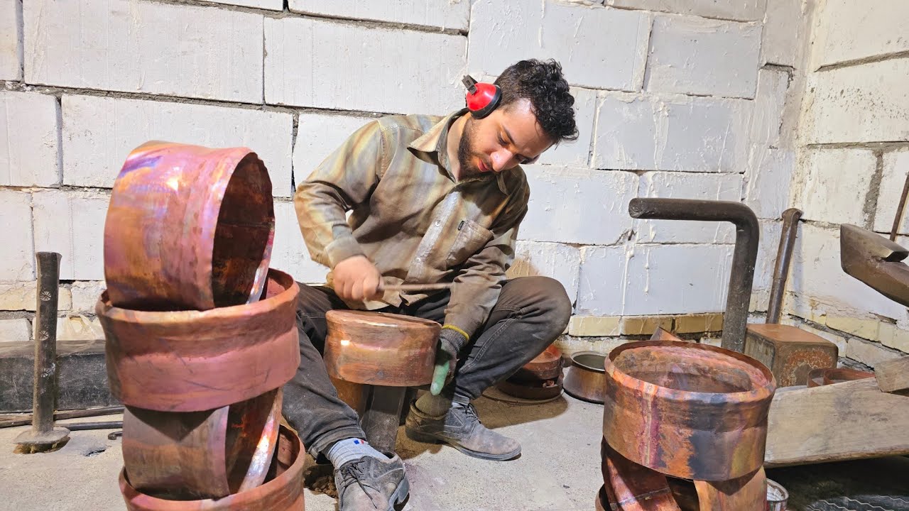 How to make a handmade copper pot?| Production process of copper pot⚒️🇮🇷