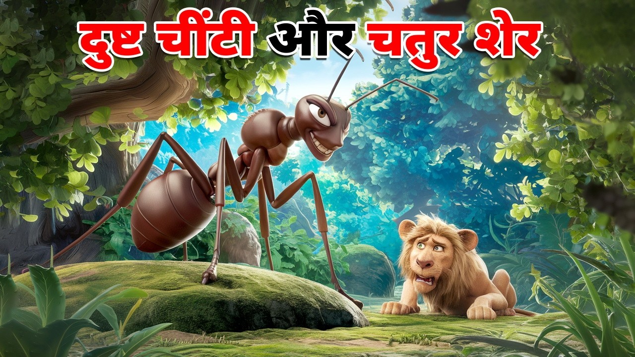 दुष्ट चींटी और चतुर शेर | DUSHT CHINTI AUR CHATUR SHER KA KAHANI | HINDI MORAL STORY | HINDI KAHANI