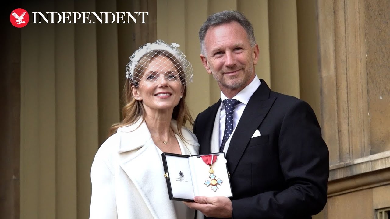 Christian and Geri Horner put on united front as F1 boss collects CBE