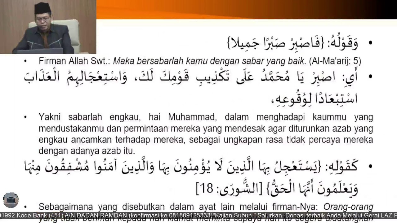Kajian Subuh Ustadz Mudrikah Daud 
