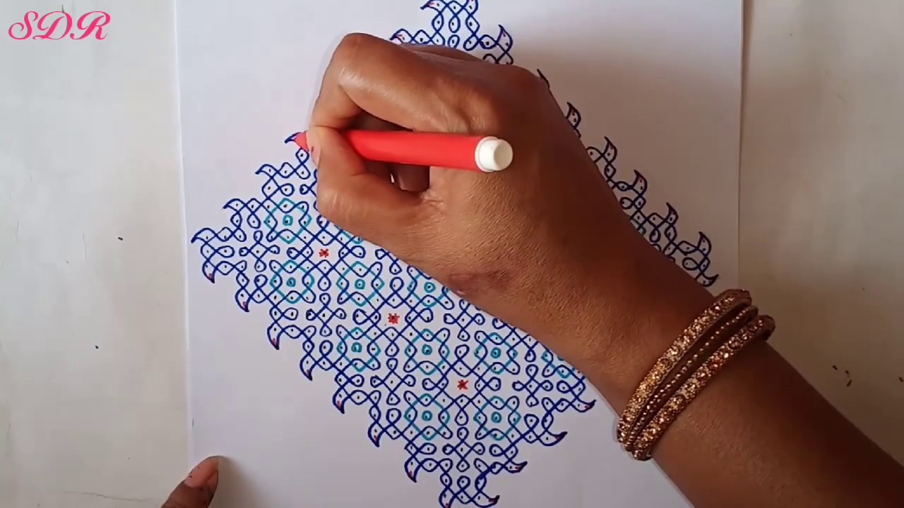 31 - 3 - 3 Straight Dots || Chikku Designer Very Big Rangoli || Sikku Kolam || Kambi Kolam.