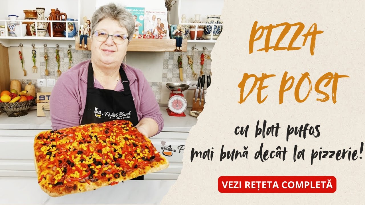 Pizza de post cu blat pufos, cu aluat facut acasa, mai buna decat la pizzerie! #pizza