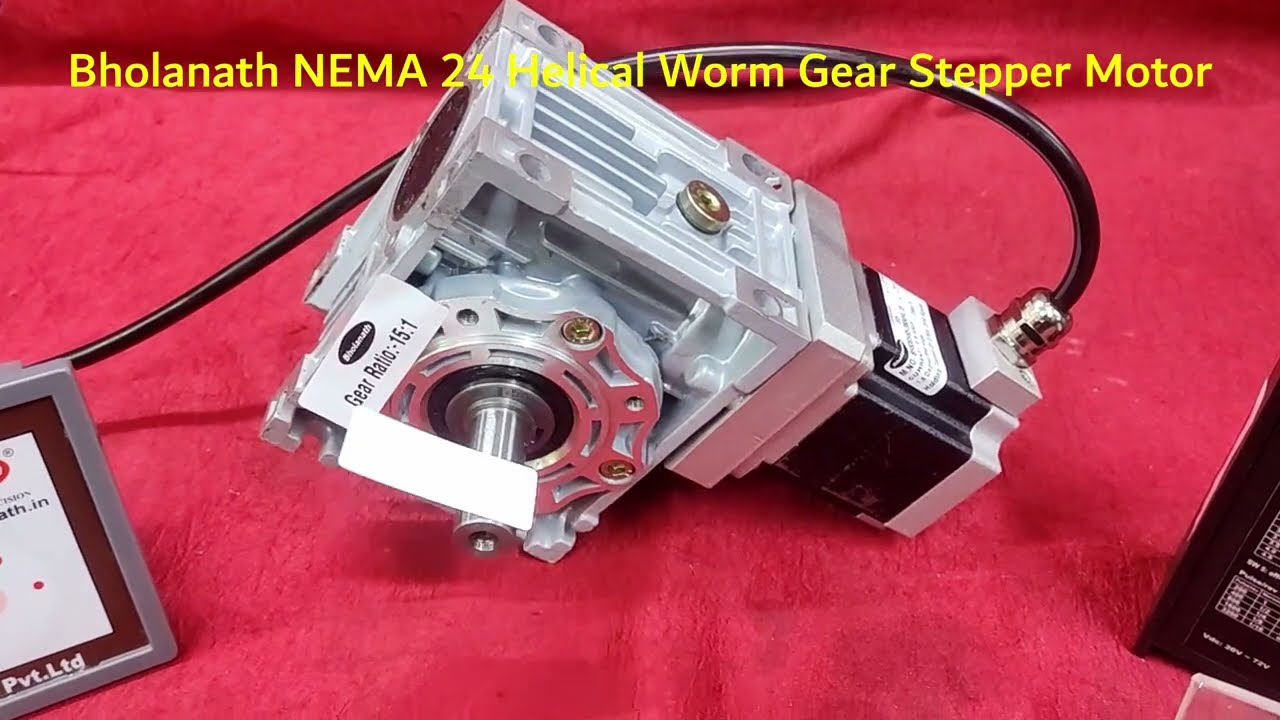NEMA 24 Helical Worm Gear Stepper Motor | Helical Worm Gear Stepper Motor | 310 kgcm | Hindi