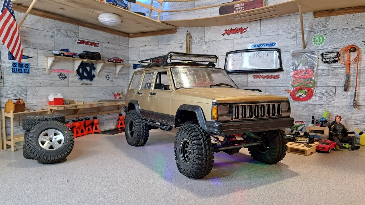 Putting a bigger tire on Injora  Cherokee RC crawler.
