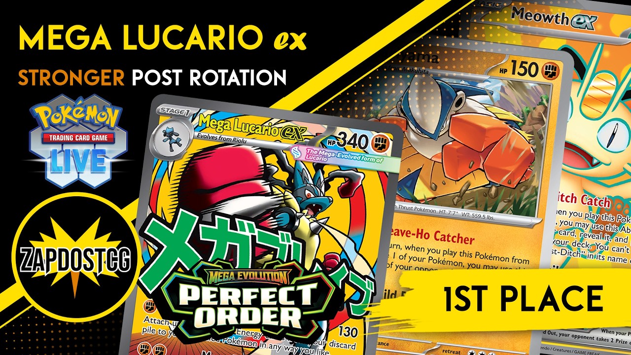 1-е место. Колода Mega Lucario ex после ротации. Уничтожает всё с одного удара! (Pokemon TCG)
