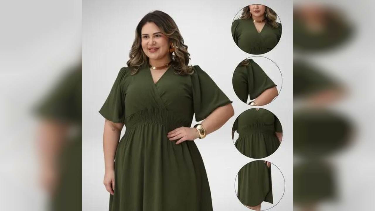 Review: Vestido Curto Plus Size Soltinho Manga Curta Tendência Verão